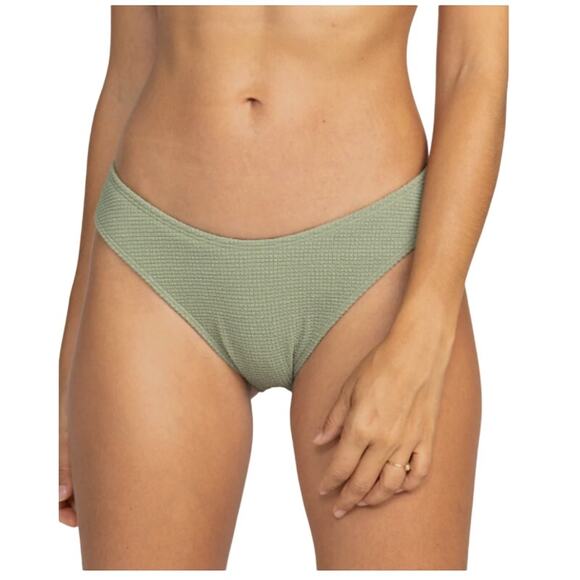 Roxy Women's Essaouira High Leg Moderate Bikini Bottoms Oil Green Size XXL Swim - Picture 1 of 7